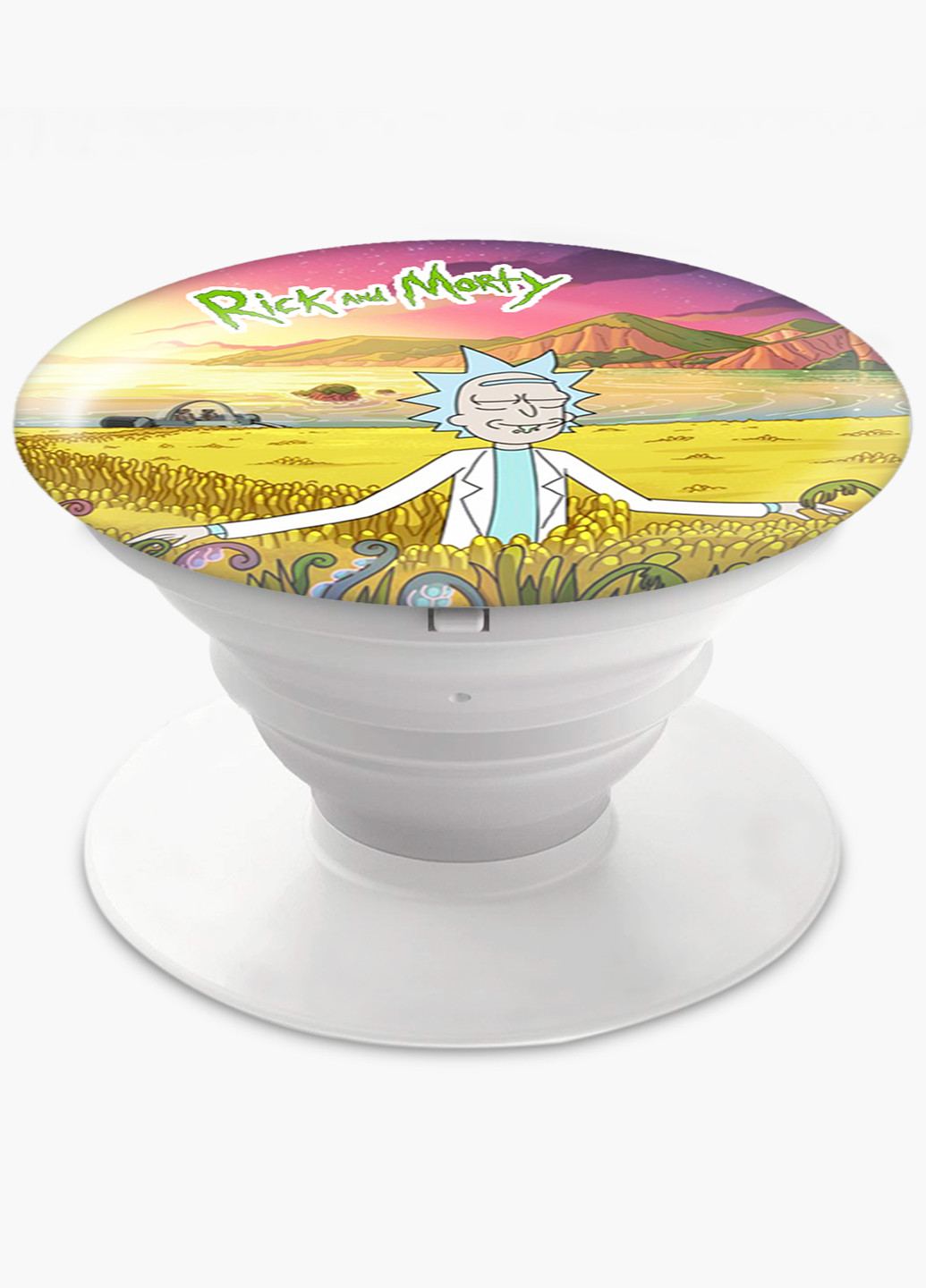 Попсокет (Popsockets) тримач для смартфону Рік і Морті (Rick and Morty) (8754-1236) Чорний MobiPrint (216748537)