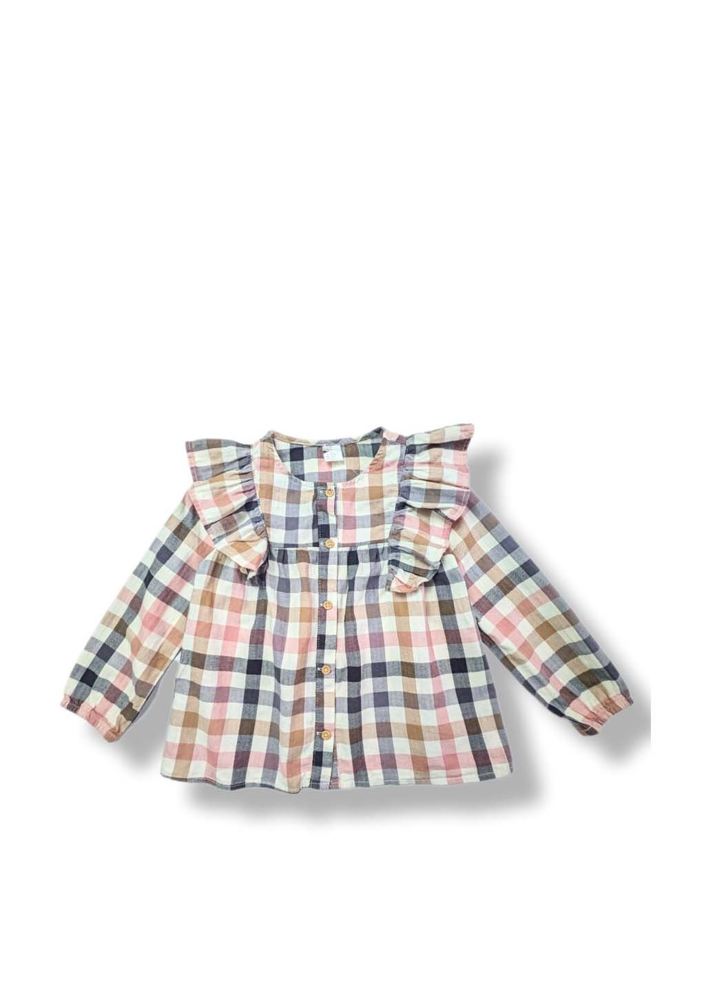 Комбинированная в клетку блузка H&M демисезонная