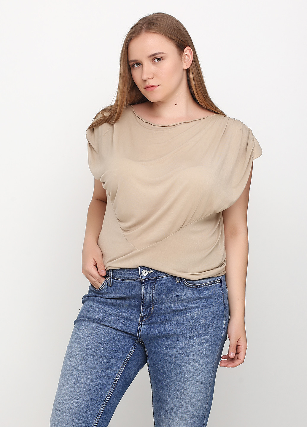 Бежева літня блуза Oblique