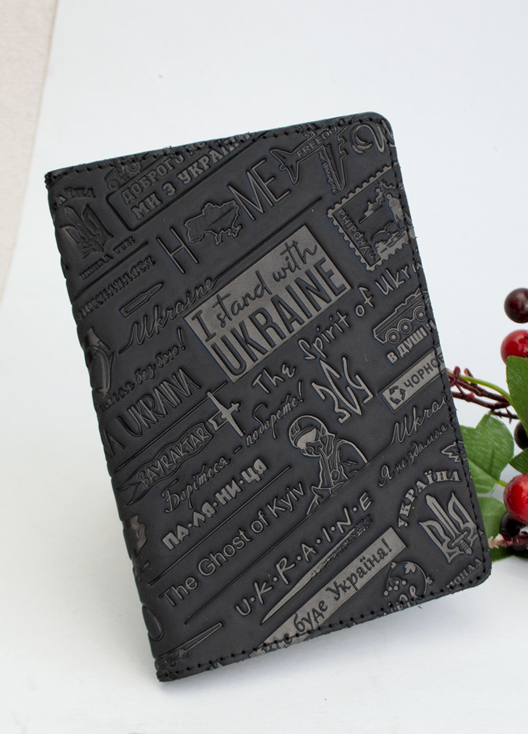 Подарочный мужской набор №70 "Ukraine" (черный) в коробке: портмоне + обложка на паспорт + права + ключница HandyCover (253516320)