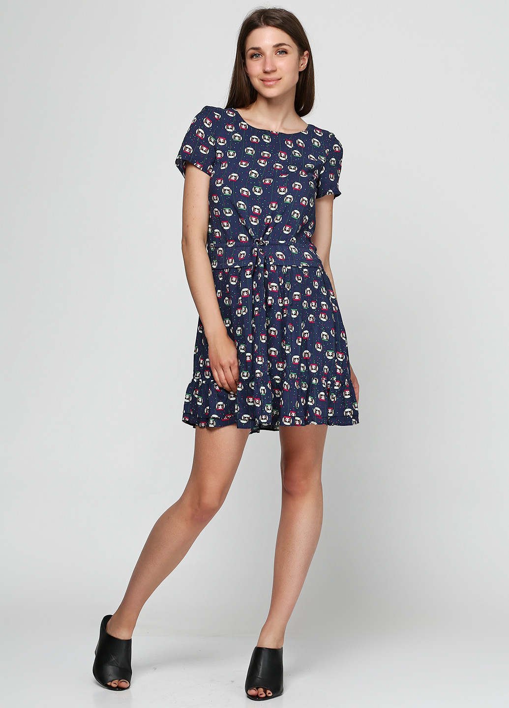 Темно-синее кэжуал платье Paul & Joe с рисунком