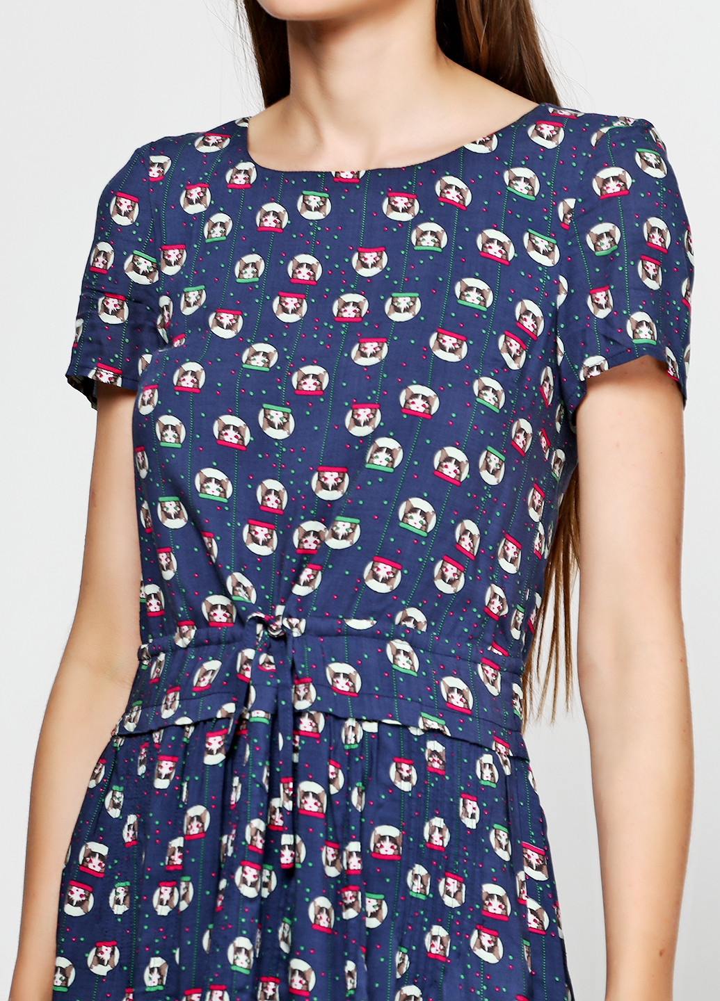 Темно-синее кэжуал платье Paul & Joe с рисунком