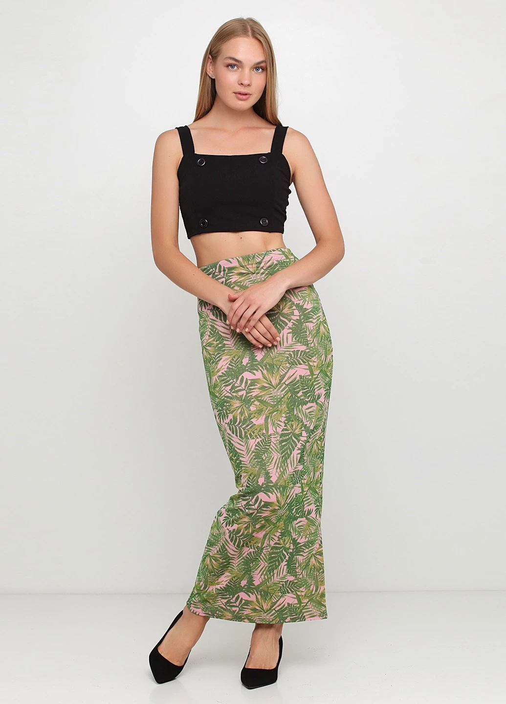 Розовая с рисунком юбка Boohoo