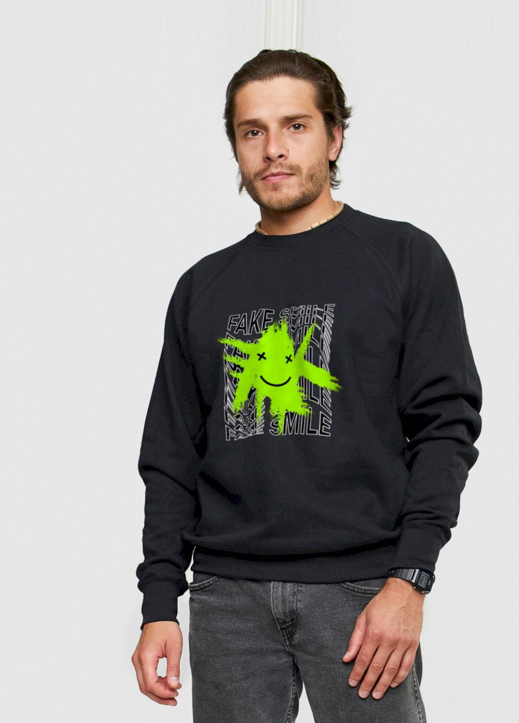 Чорний світшот чоловічий YAPPI малюнок (251424281)