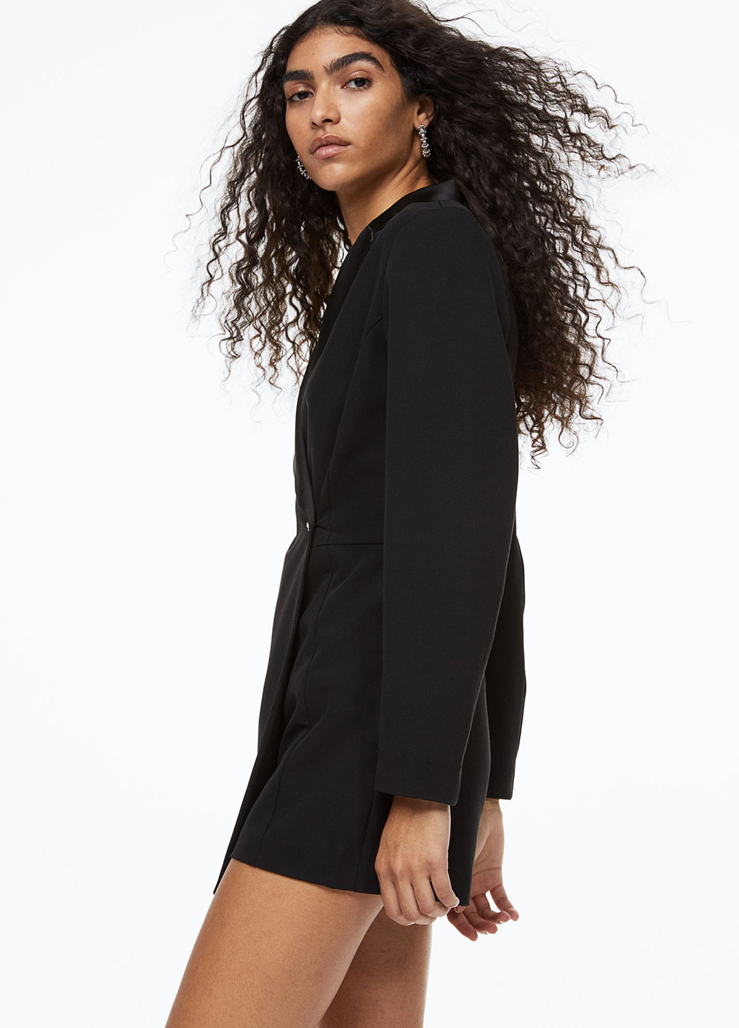 Комбінезон H&M комбінезон-шорти однотонний чорний коктейльний поліестер