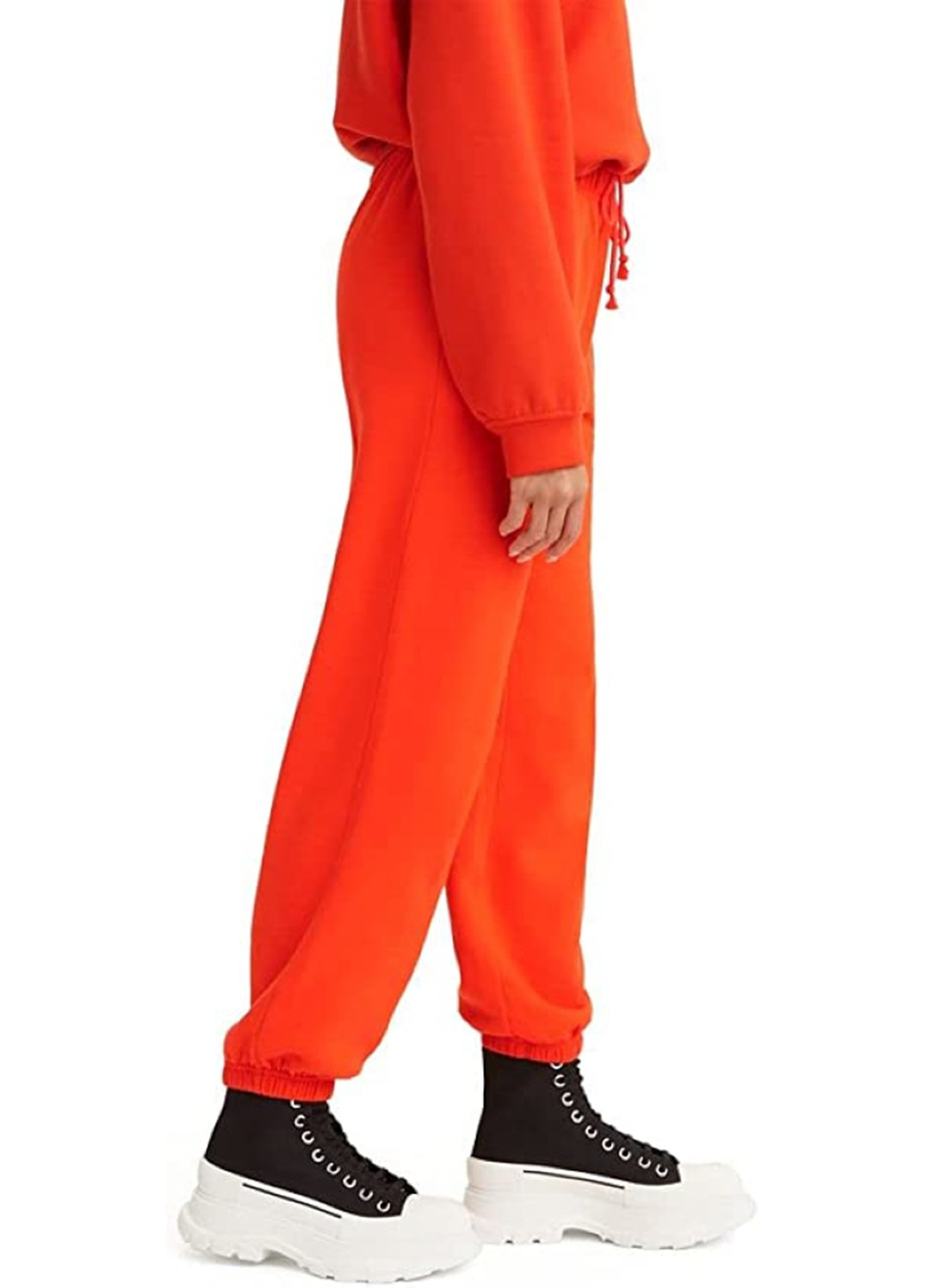 Брюки Levi's джогери однотонні помаранчеві спортивні трикотаж, бавовна