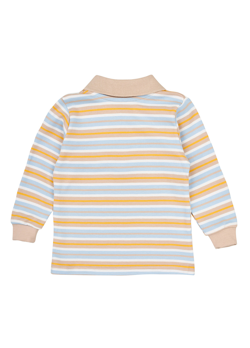 Бежевая детская футболка-поло для мальчика Z16 в полоску