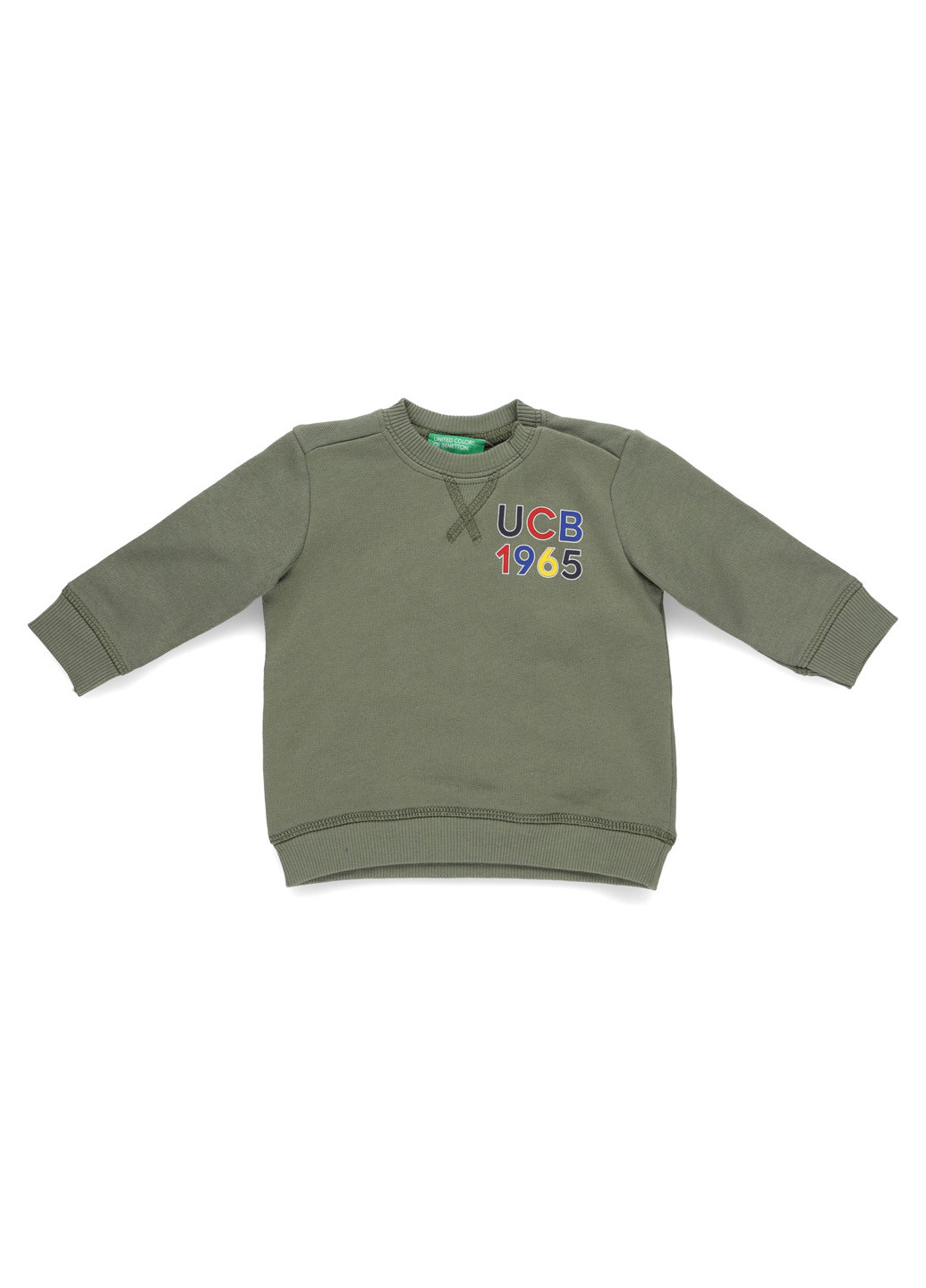 United Colors of Benetton свитшот надпись хаки кэжуал хлопок