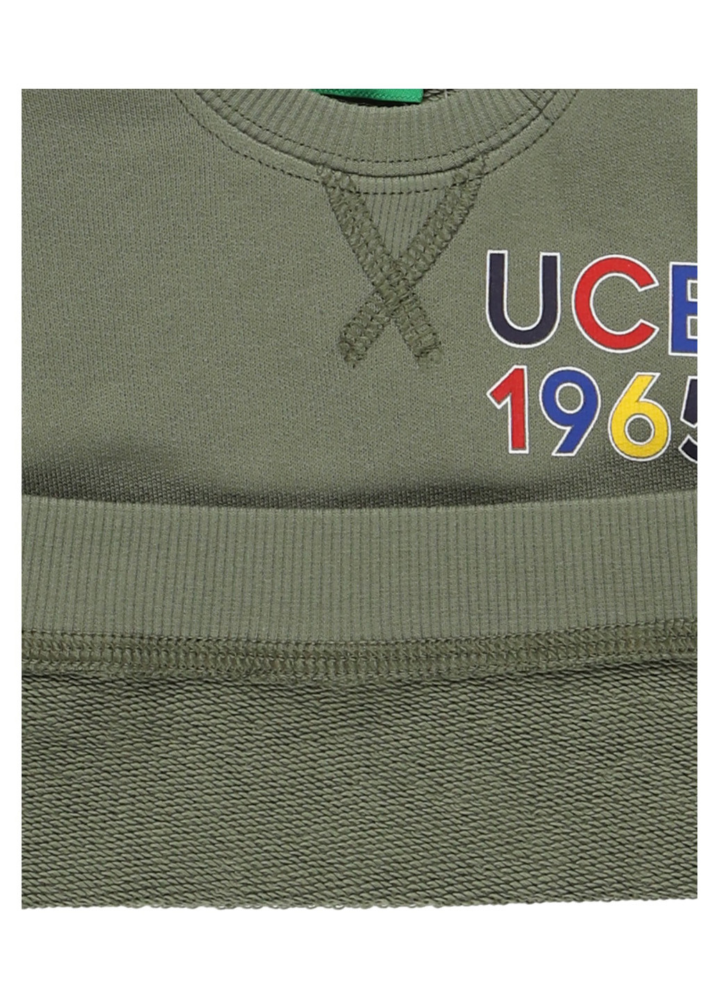 United Colors of Benetton свитшот надпись хаки кэжуал хлопок