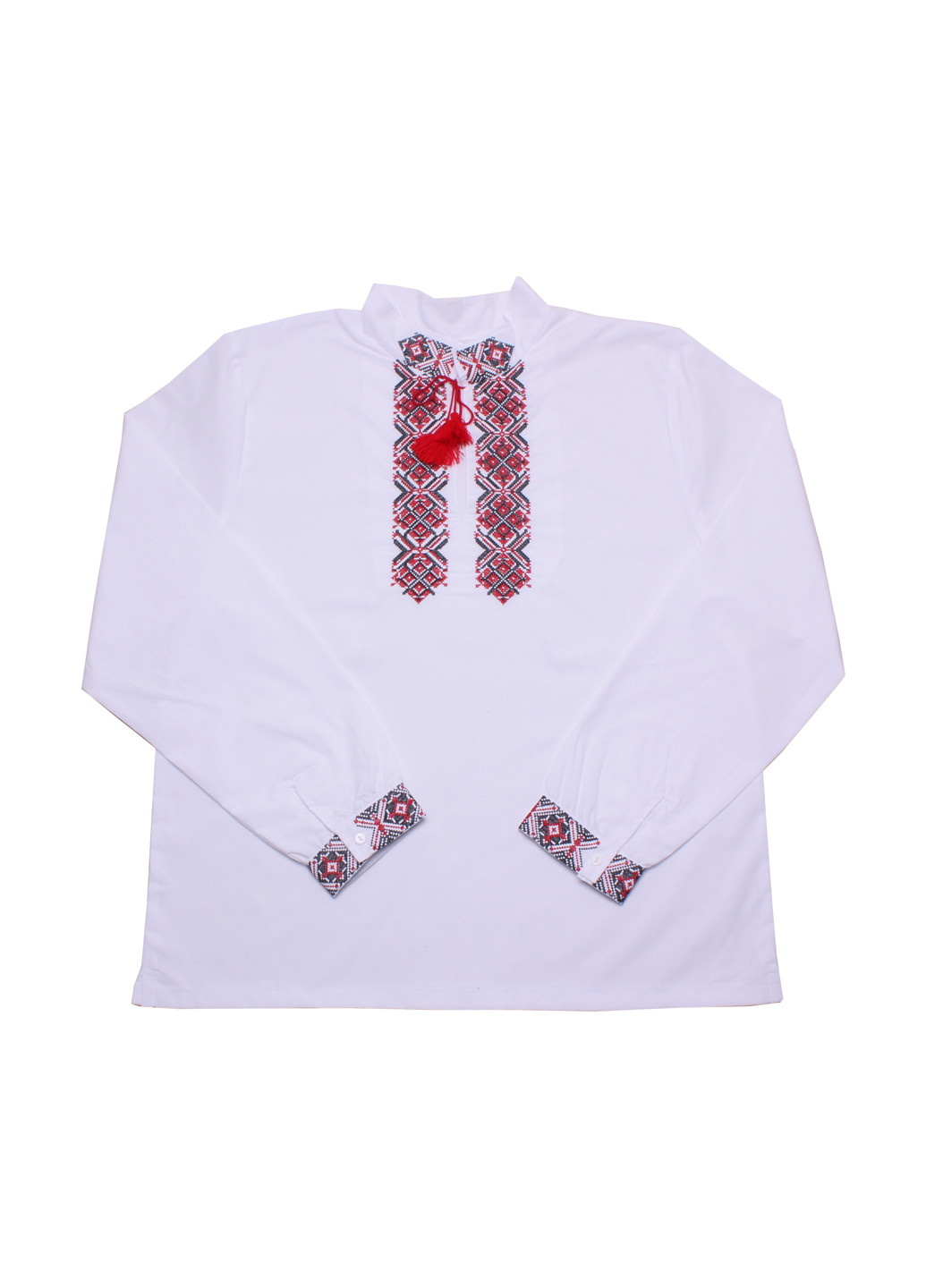 Белая вышиванка Валери-Текс узор однотонный прямой хлопок (145897319)