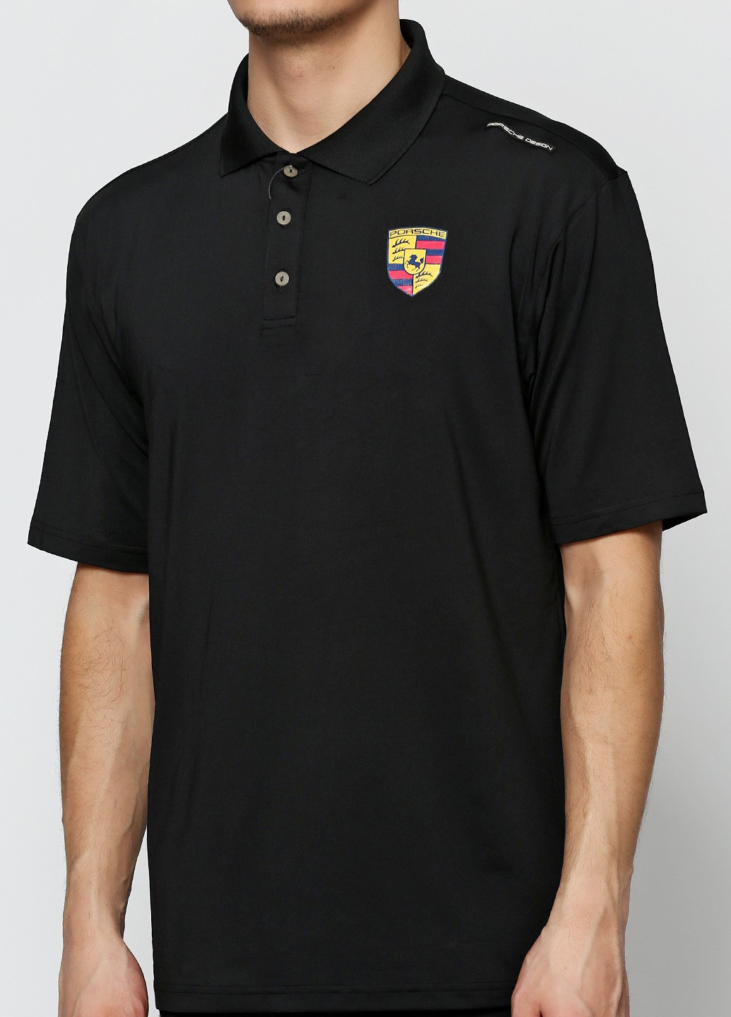 Черная футболка-поло для мужчин Adidas Porsche Design с логотипом