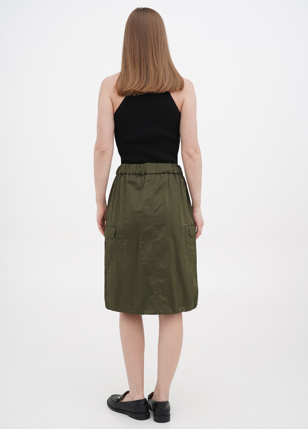 Зеленая кэжуал однотонная юбка S.Oliver карго
