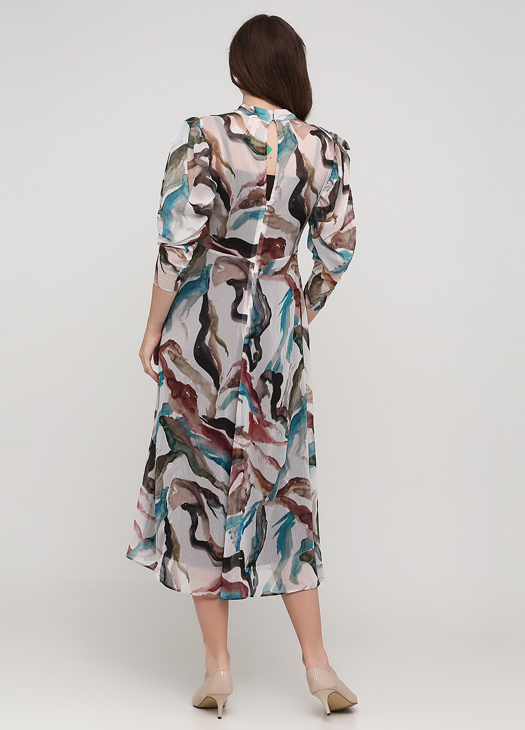 Бежева кежуал сукня H&M з абстрактним візерунком