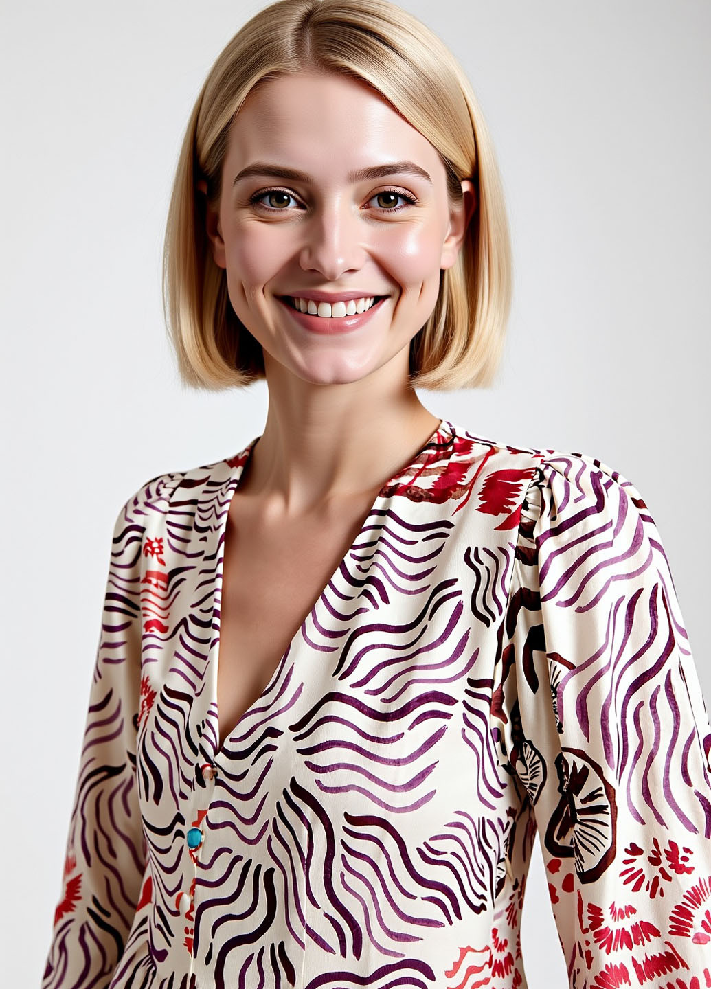 Молочное кэжуал платье Reserved с абстрактным узором