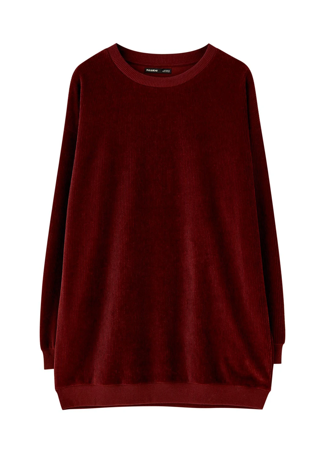 Бордовый свитшот Pull & Bear однотонный без декора (251912707)