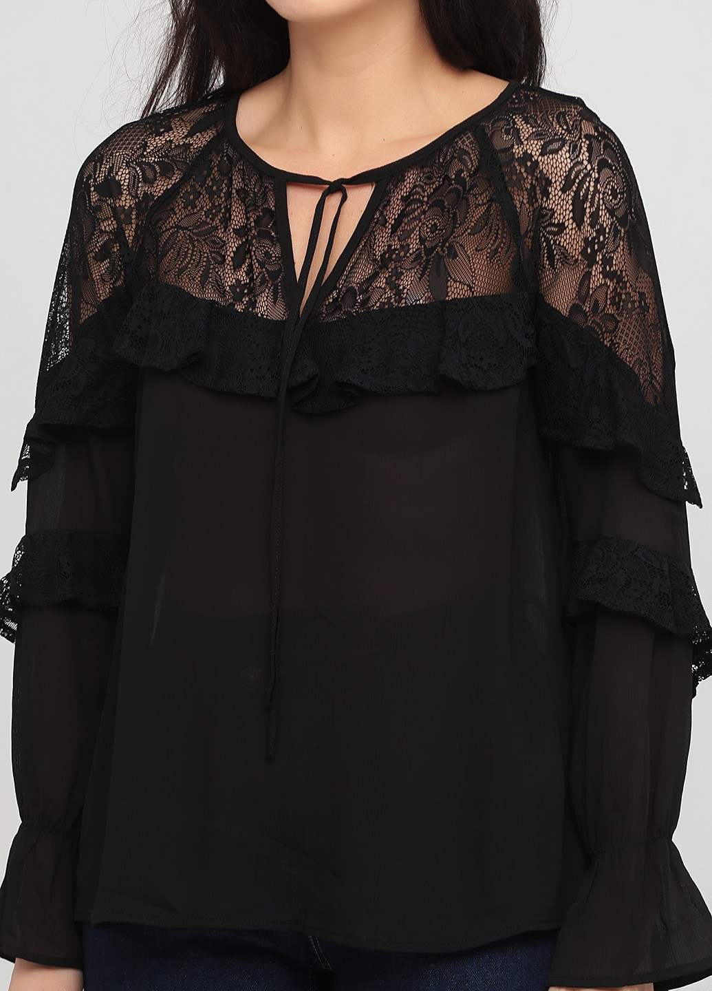 Чорна демісезонна блуза Lipsy