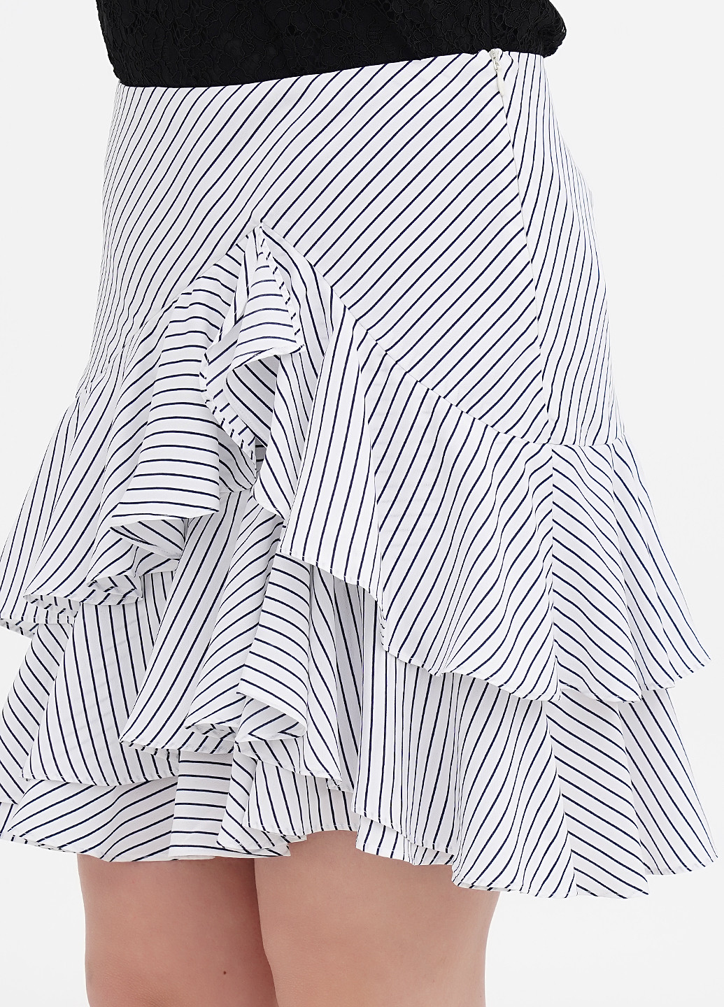 Белая кэжуал в полоску юбка Ralph Lauren а-силуэта (трапеция)