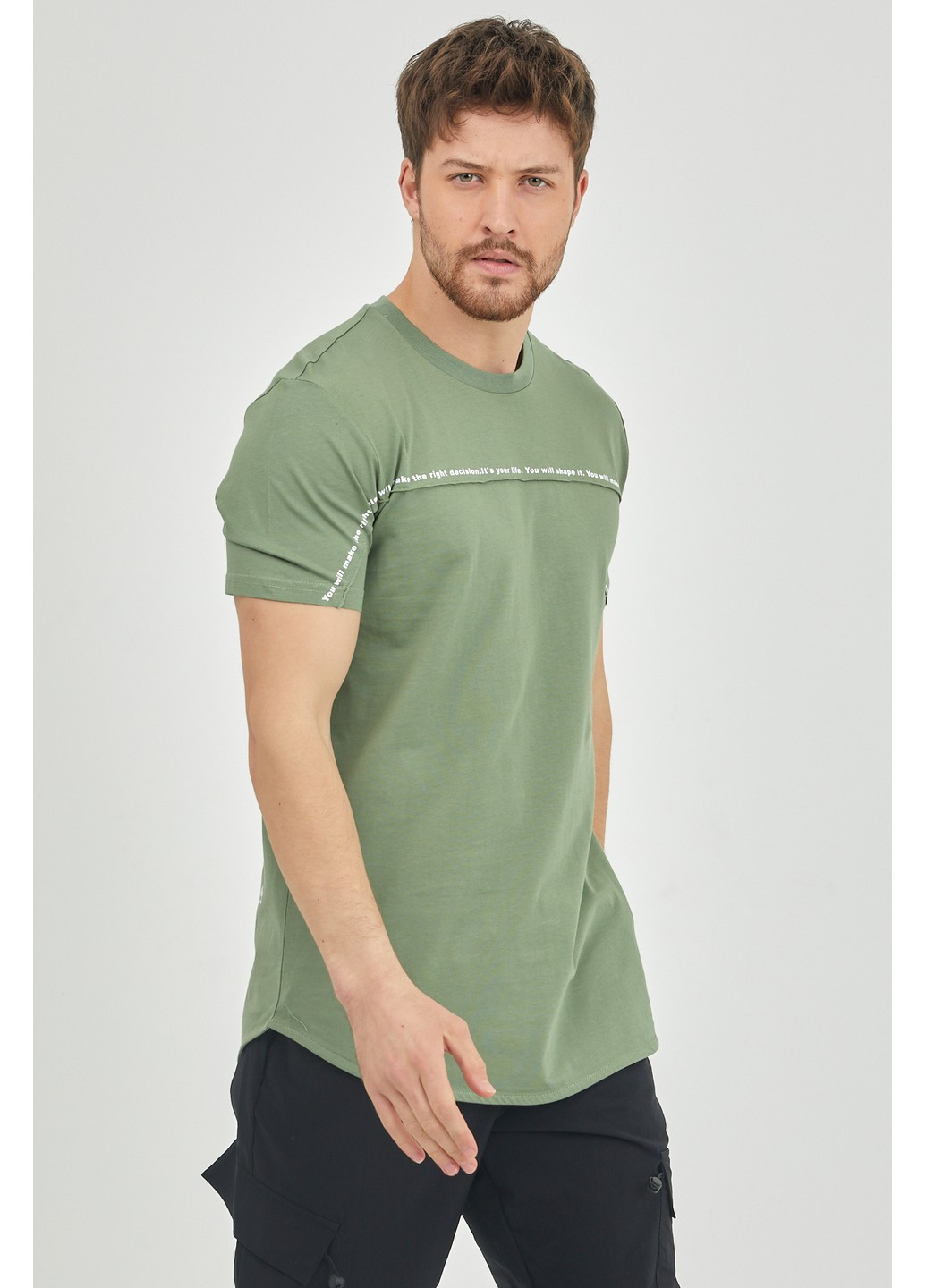 Комбинированная футболка 21201054 xl зеленый (2000904129027) Breezy