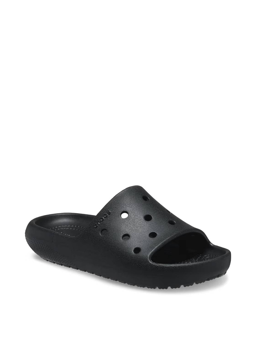 Черные пляжные, домашние, кэжуал шлепанцы Crocs с логотипом, с перфорацией