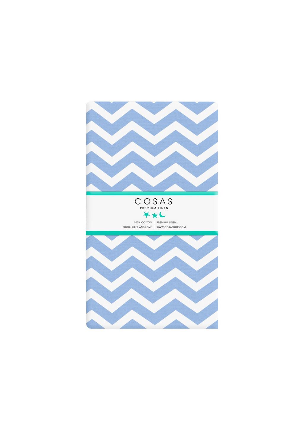 Набор простыней на резинке (2 шт) 90х200х20 WHITE / ZIGZAG LIGHT BLUE Cosas Set_White_ZigLBlue_90x200_2 (250393486)