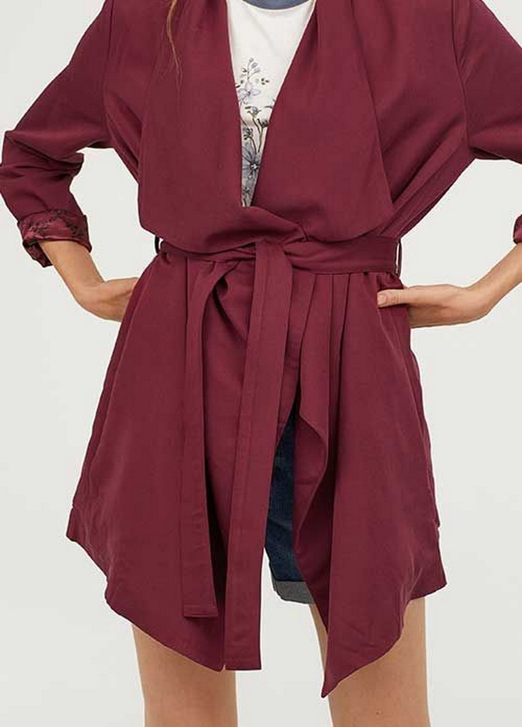 Бордовое демисезонное Пальто H&M