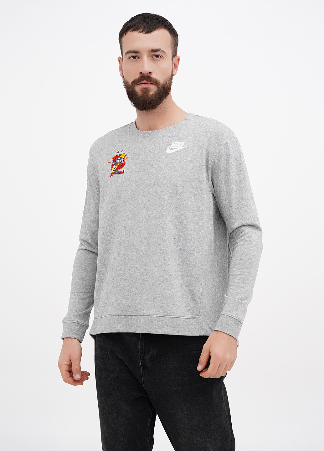 Сірий світшот Nike логотип без декору (311528562)