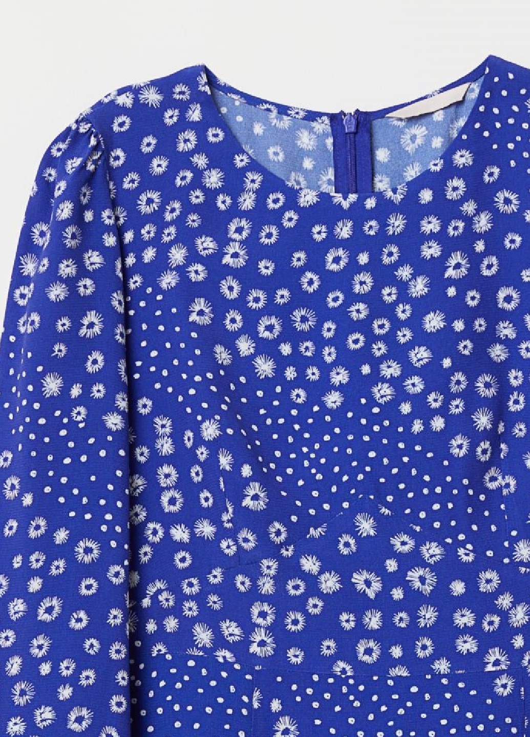 Синее кэжуал платье из крепа H&M однотонное