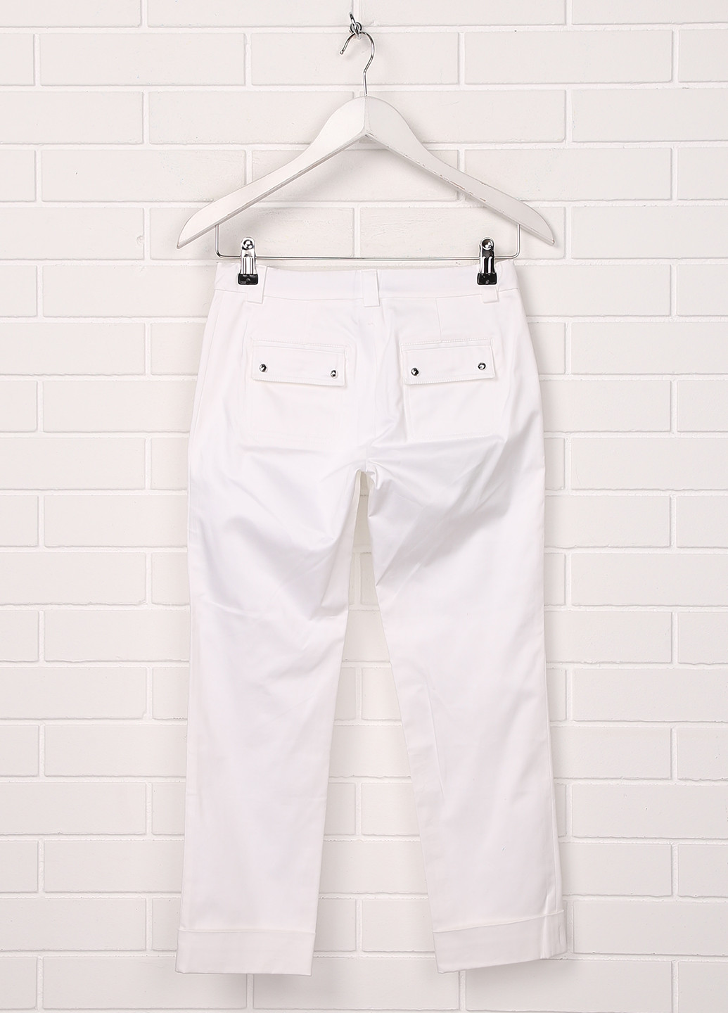 Белые кэжуал демисезонные со средней талией брюки Simonetta