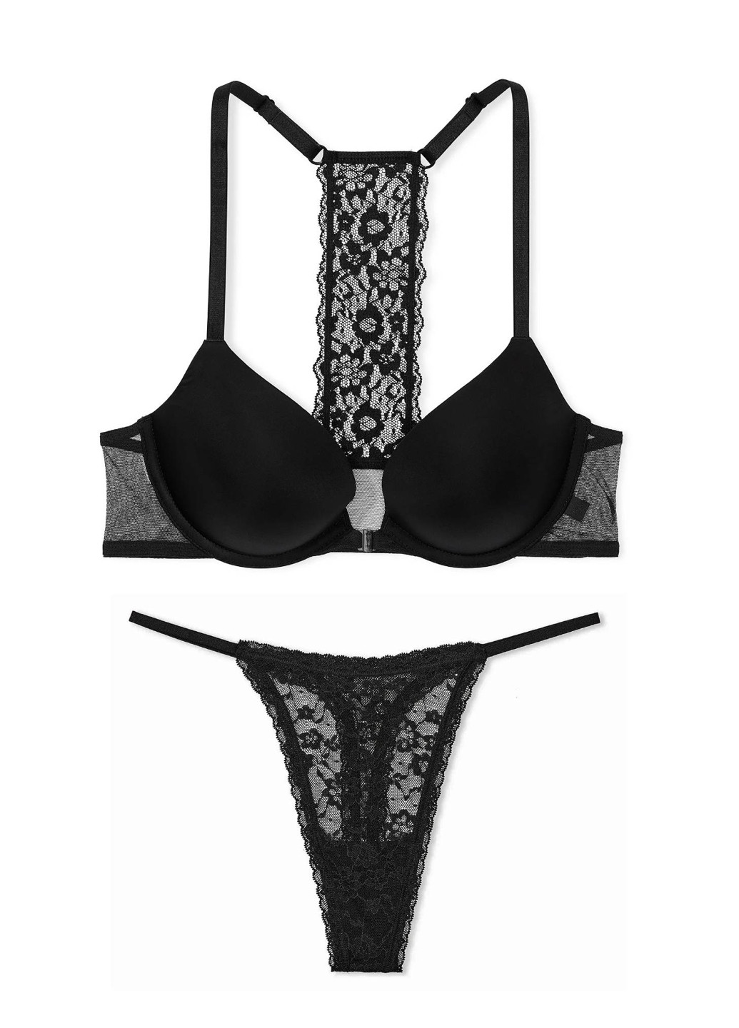 Черный демисезонный комплект (бюстгальтер, трусики) Victoria's Secret