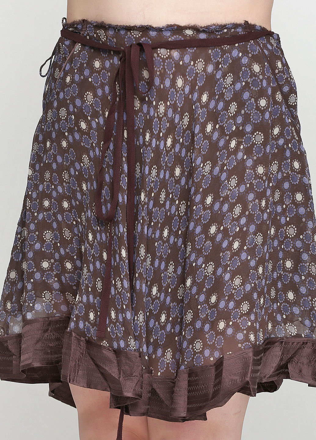 Коричневая кэжуал цветочной расцветки юбка Patrizia Pepe мини