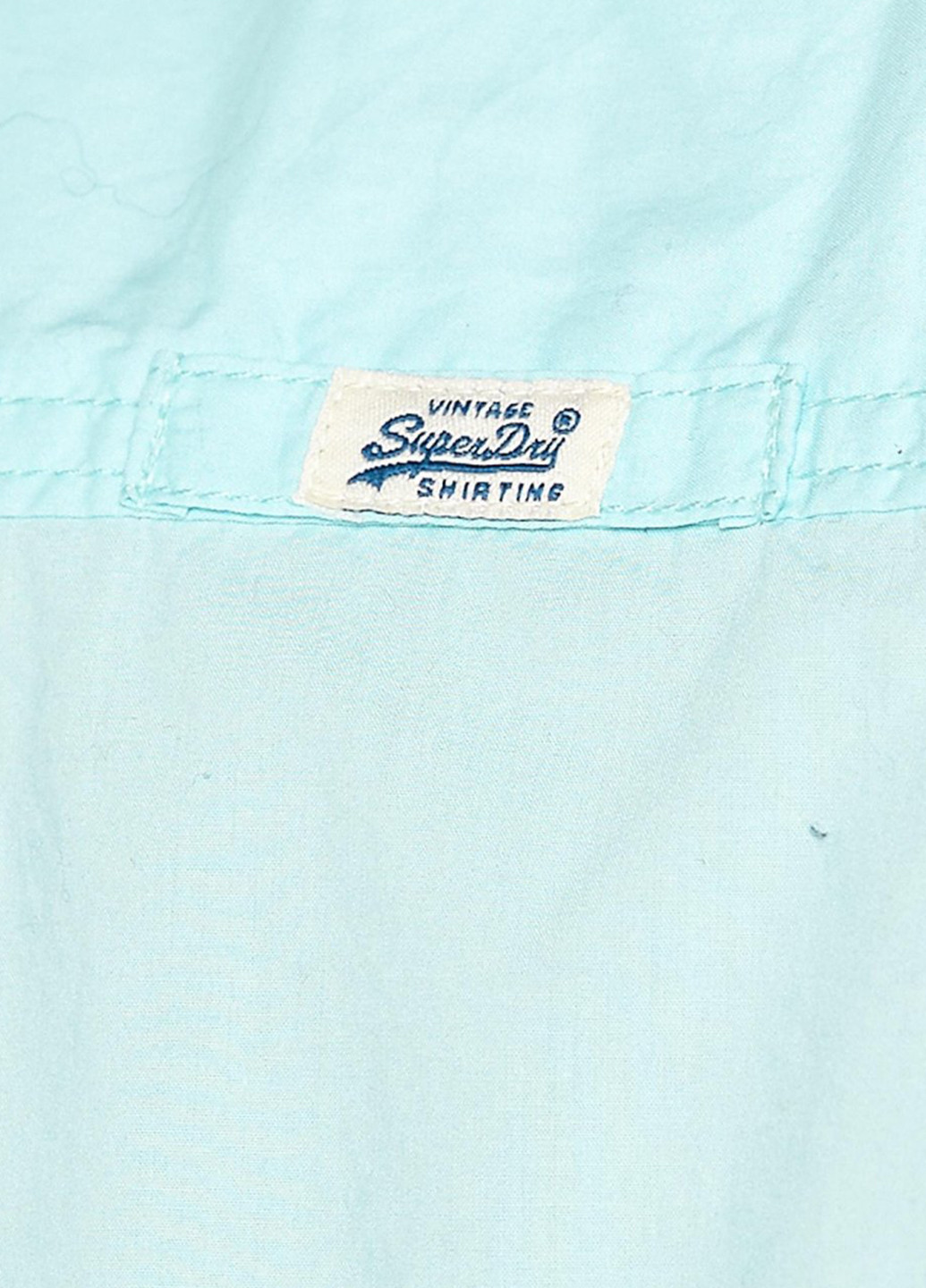 Бирюзовая кэжуал рубашка с логотипом Superdry с длинным рукавом