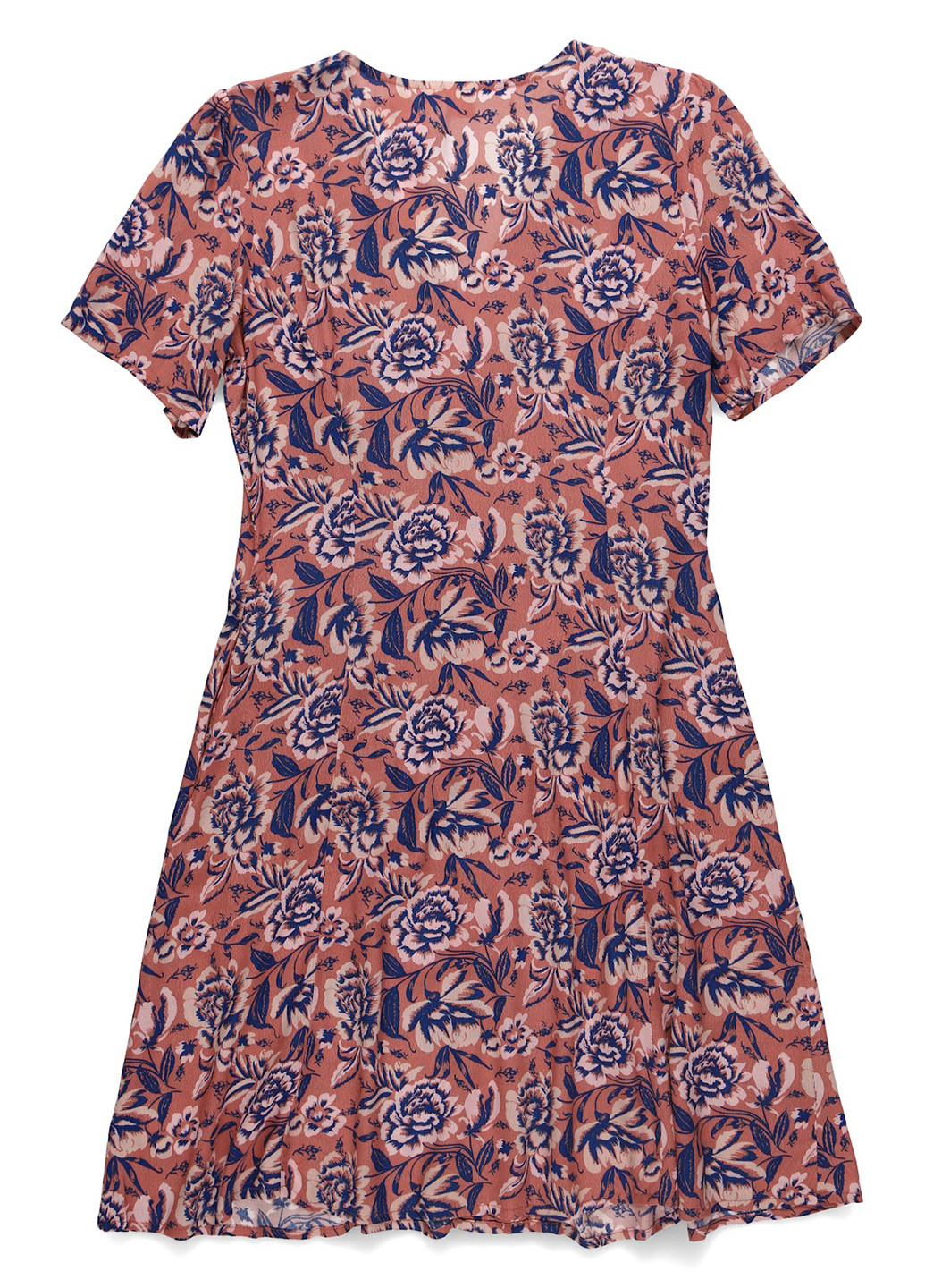 Розовое кэжуал платье рубашка, клеш Gap с цветочным принтом