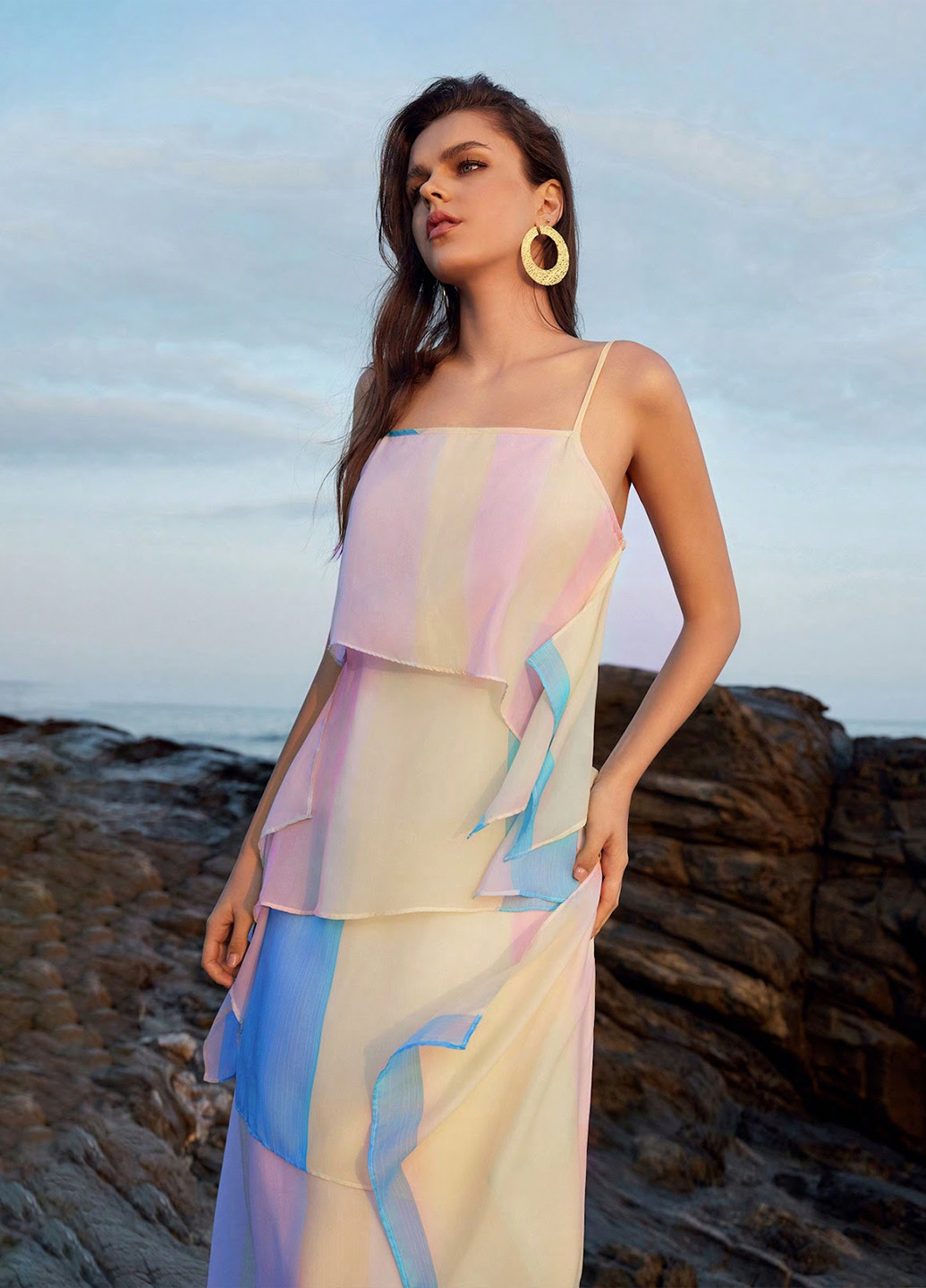 Комбінована кежуал сукня а-силует SHEIN колор блок