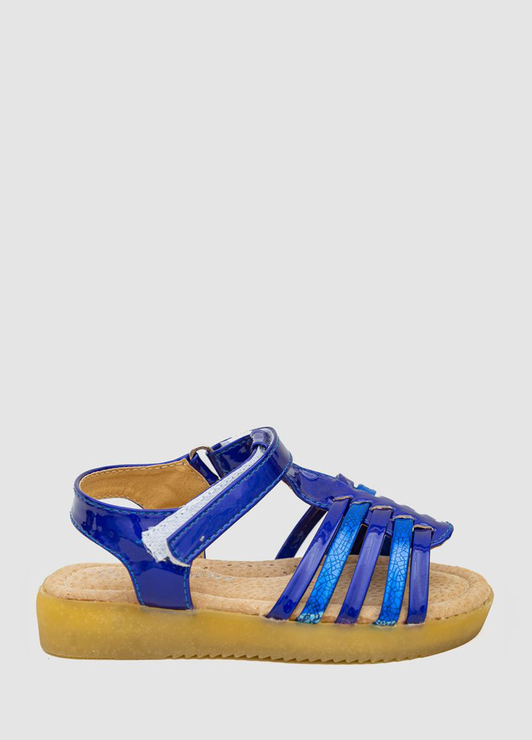 Синие босоножки Bee лаковые