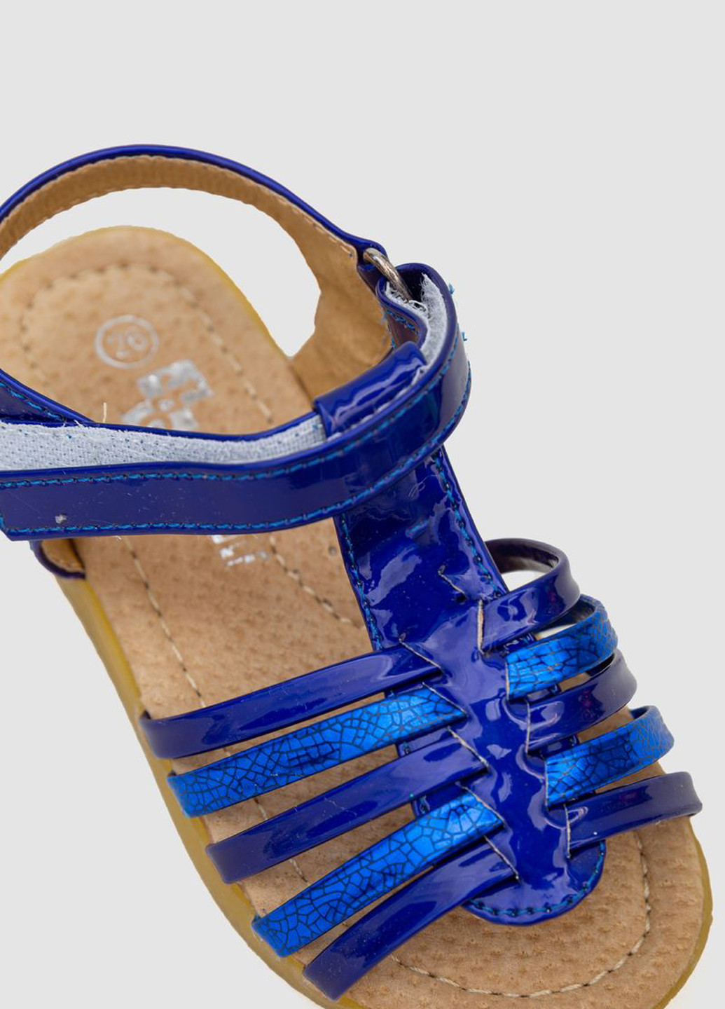 Синие босоножки Bee лаковые