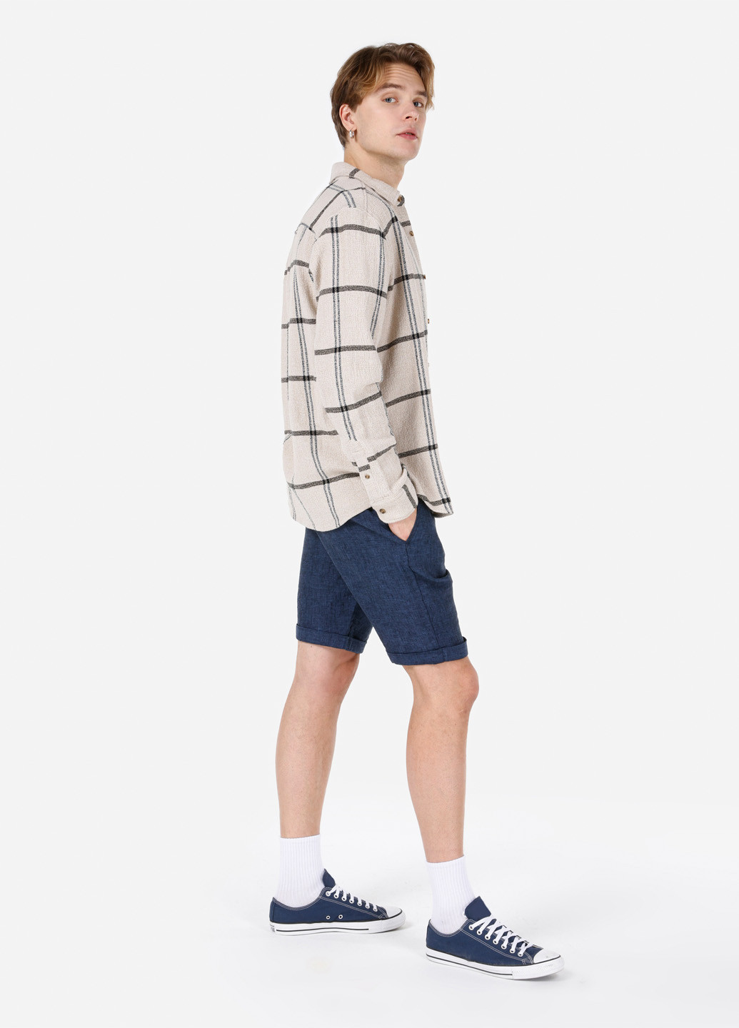 Бежевая кэжуал рубашка в клетку Colin's