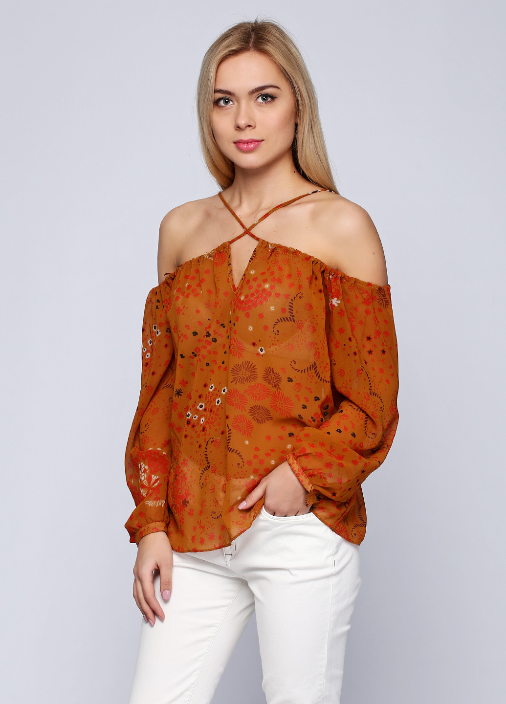 Гірчична демісезонна блуза Zara