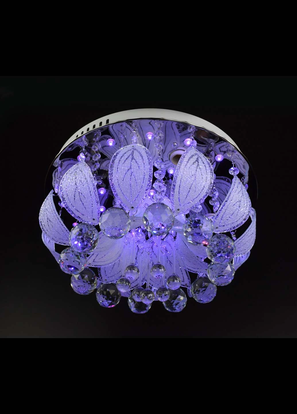 Люстра потолочная с цветной LED подсветкой с пультом 2166/350 Хром 23х35х35 см. Handmade (234539521)