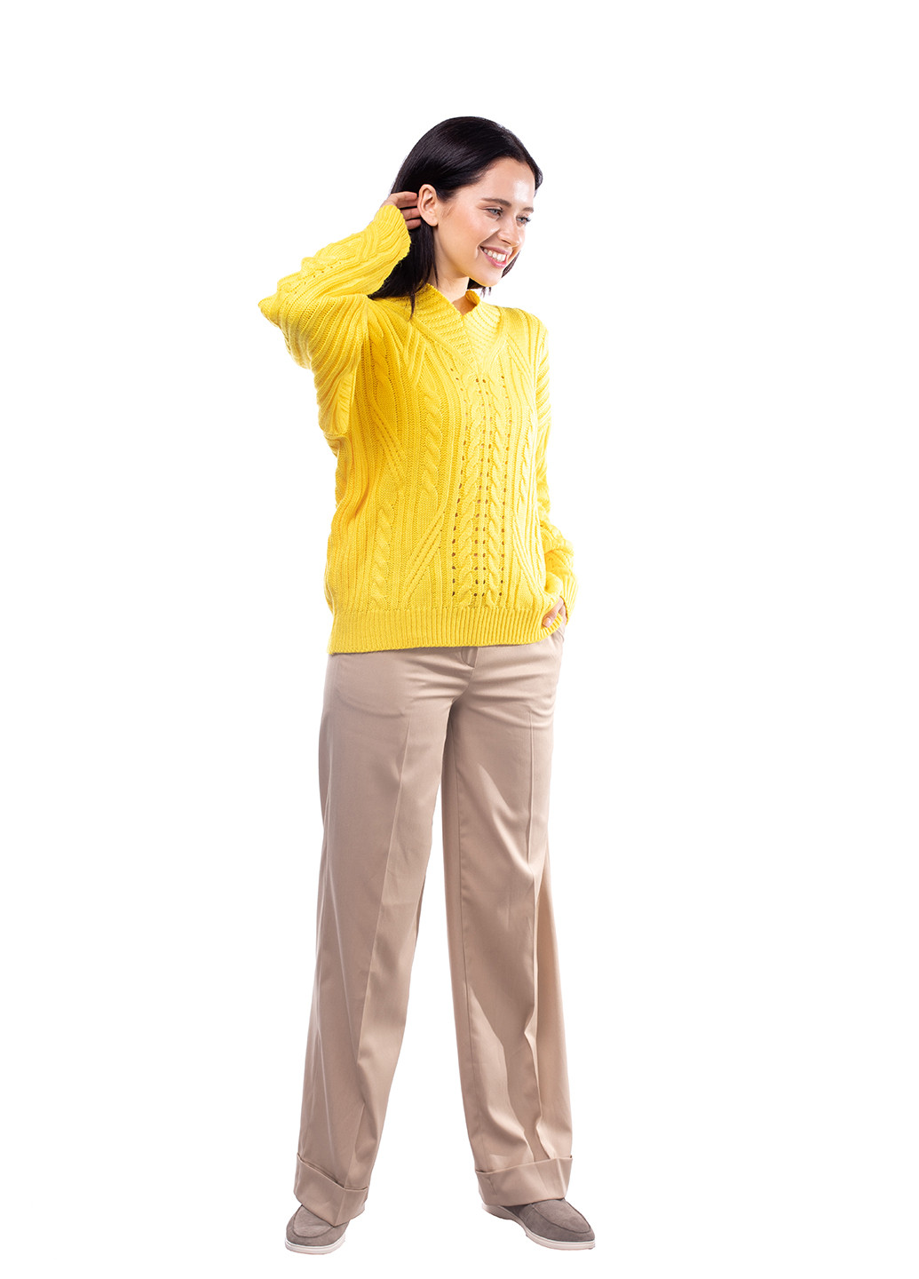 Жовтий демісезонний пуловер пуловер Bakhur