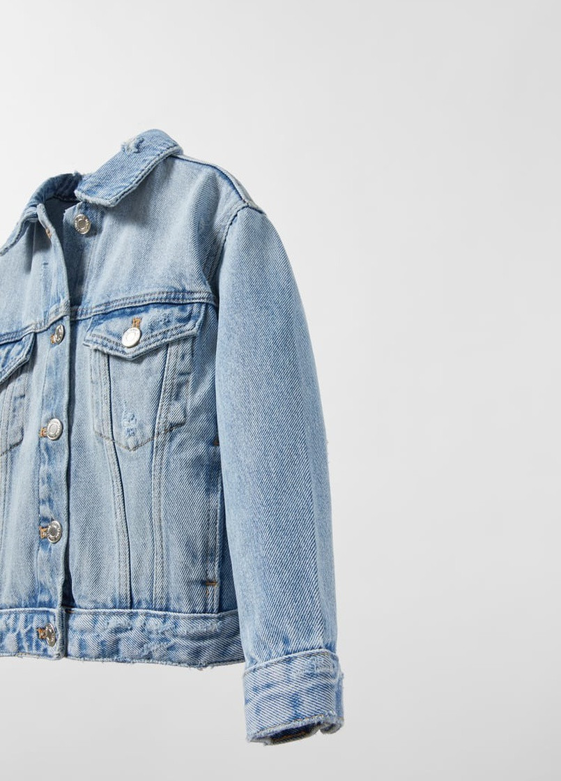 Голубая демисезонная джинсовая куртка для девочки Zara