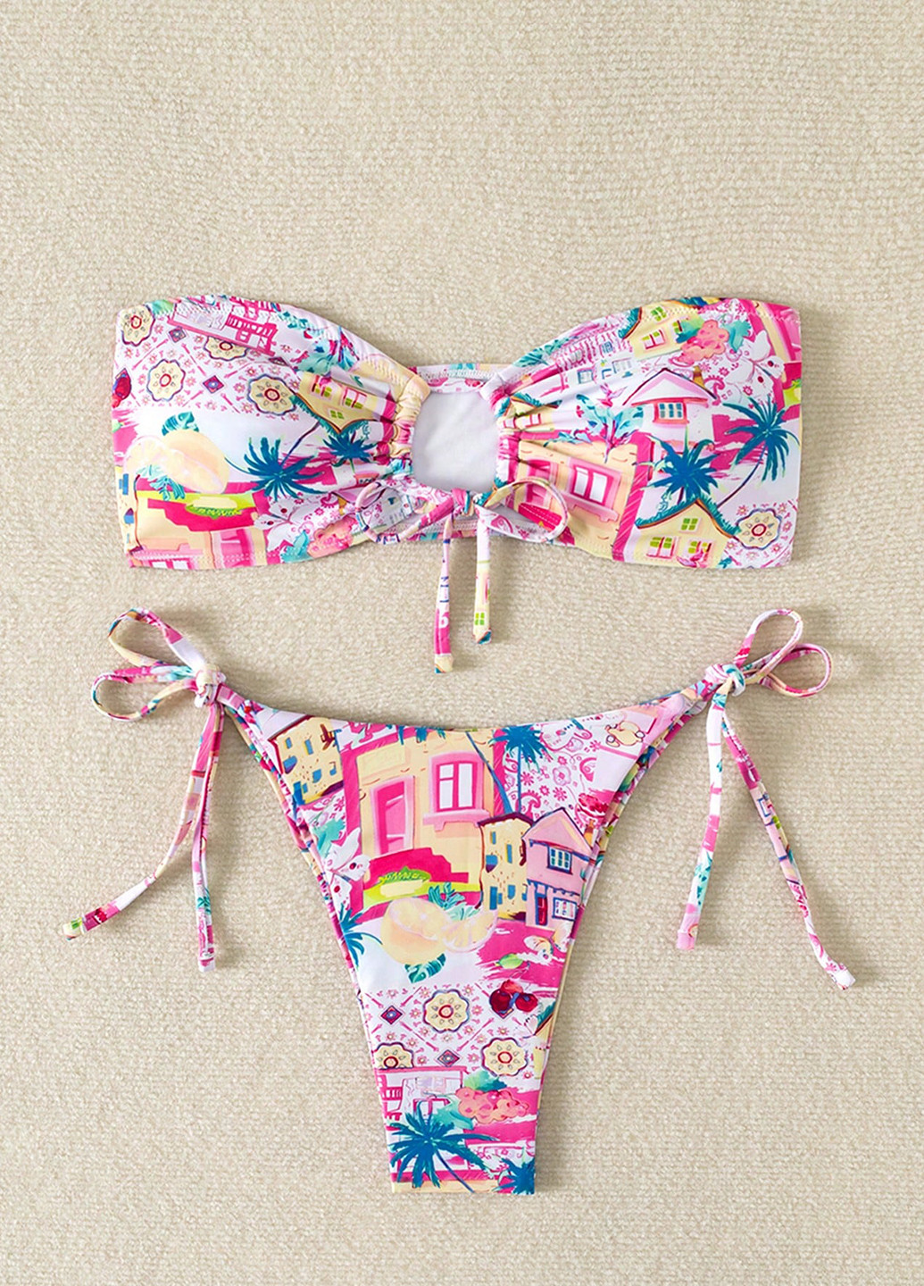 Рожевий літній купальник (ліф, трусики) роздільний SHEIN