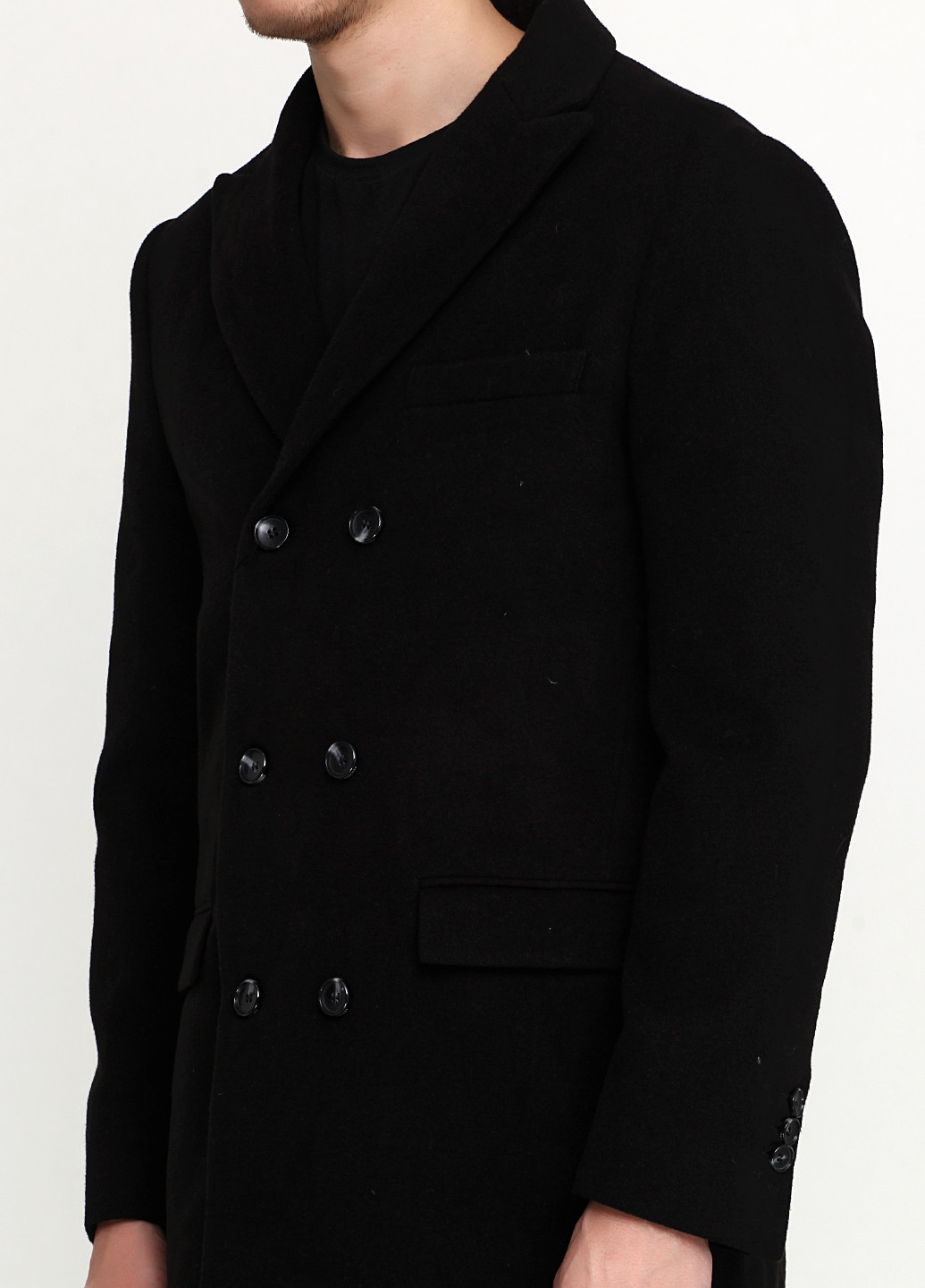 Чорне демісезонне Пальто на ґудзиках Takeshy Kurosawa