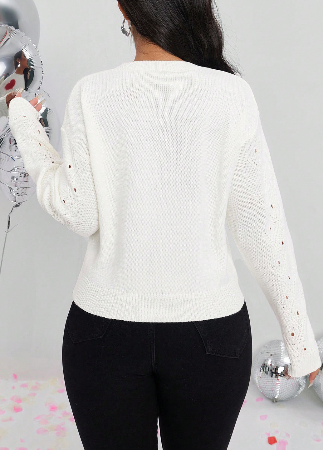 Белый демисезонный джемпер джемпер SHEIN