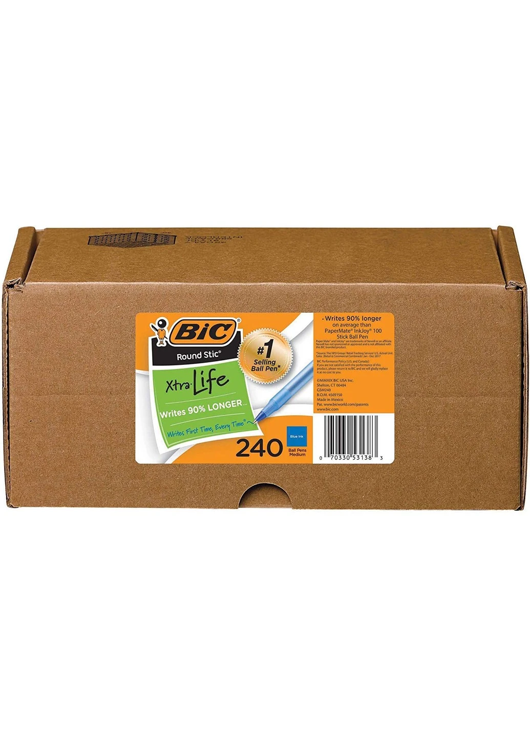 Набір кулькових ручок 240 шт. Round Stic Xtra Life Синя масляна (GSM240BE) Bic (255254710)