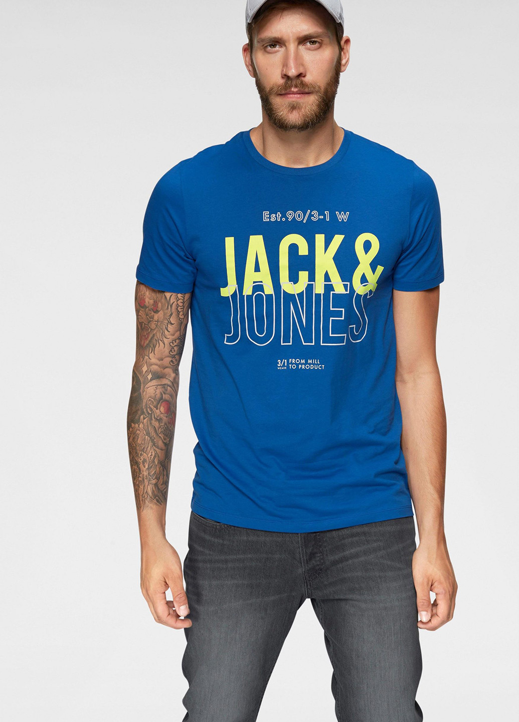 Синяя летняя футболка Jack & Jones