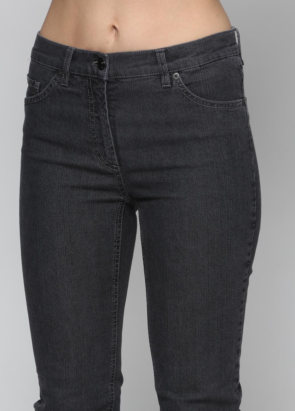 Джинси Gerry Weber прямі однотонні темно-сірі джинсові бавовна