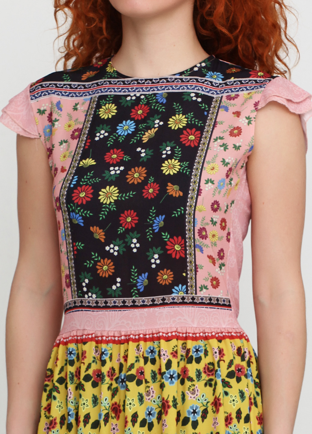 Комбинированное кэжуал платье Y.TWO с цветочным принтом