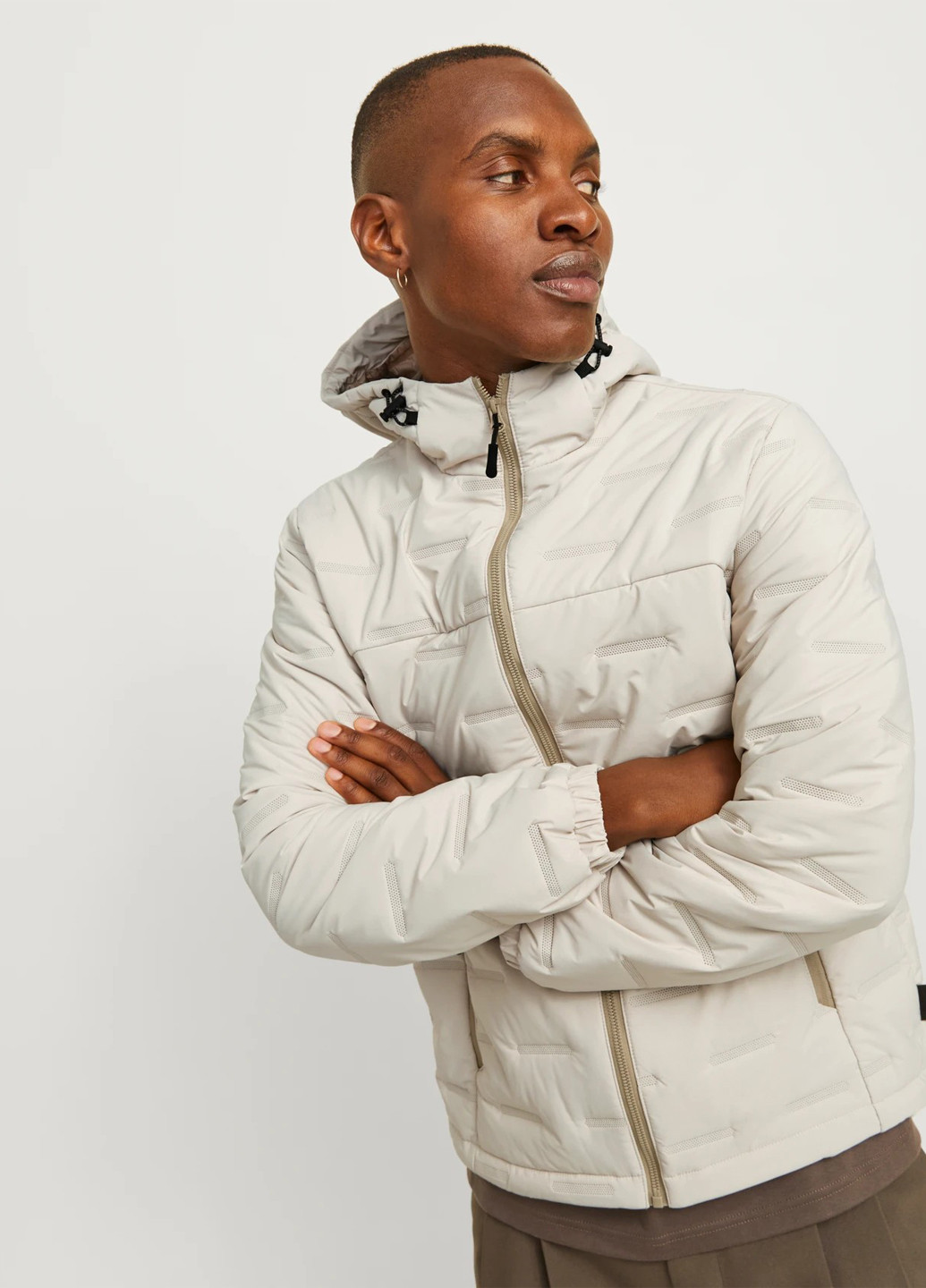 Кремова демісезонна куртка Jack & Jones