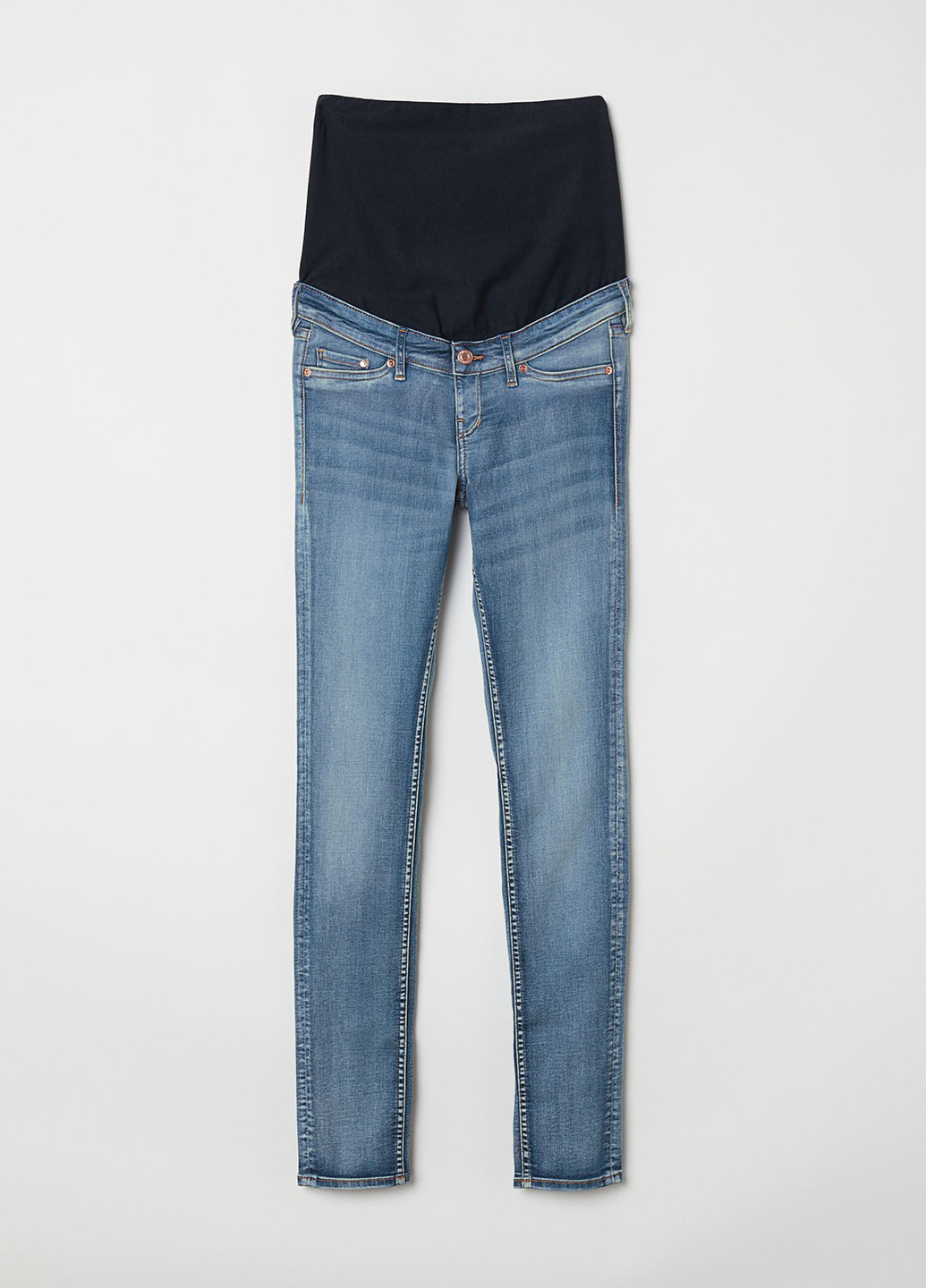 Светло-синие демисезонные зауженные джинсы для беременных H&M