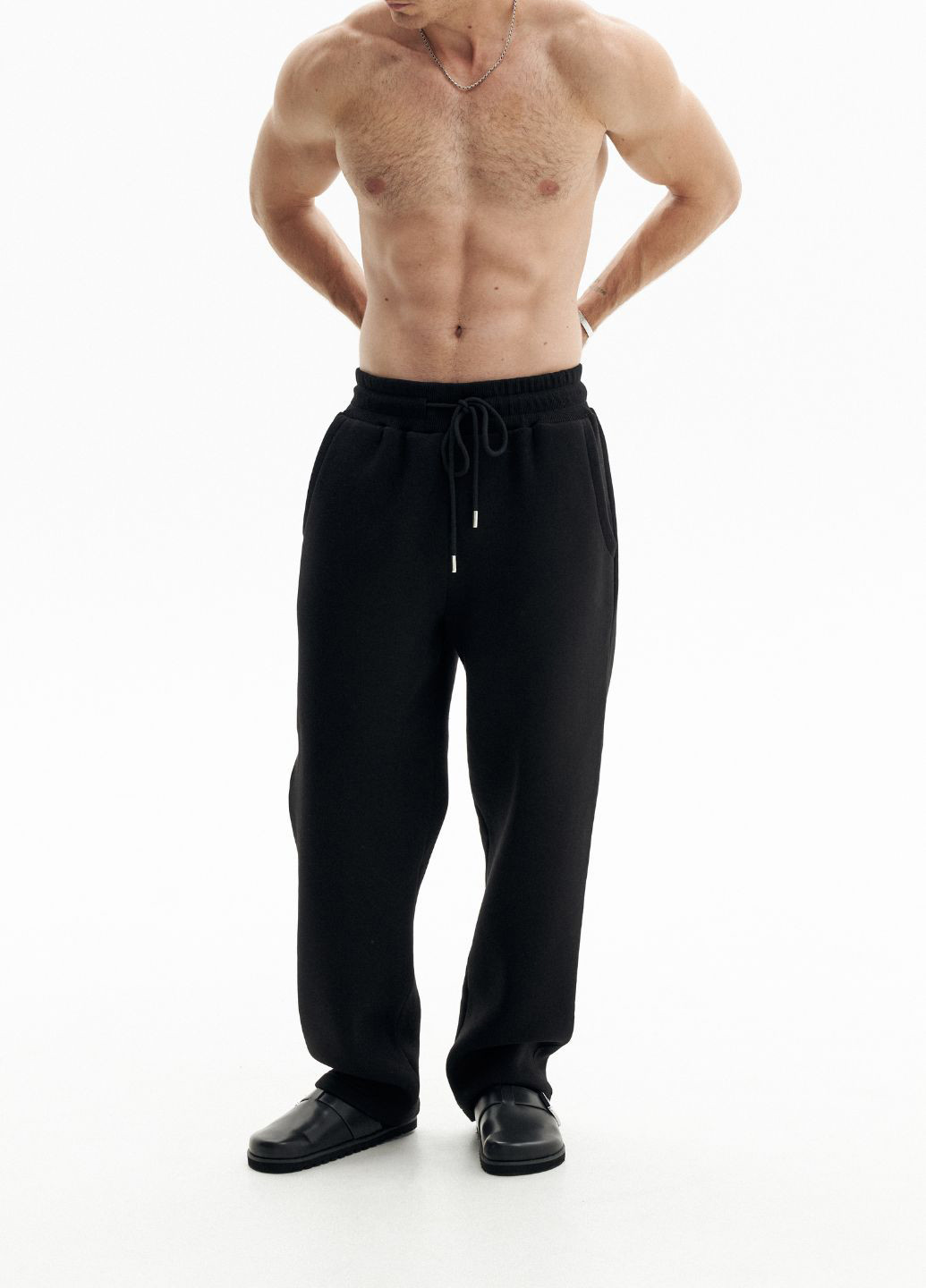 Черные кэжуал, спортивные демисезонные прямые брюки No Brand